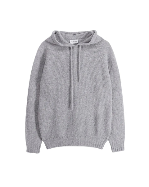 HOODIE RAGLAN SEAMLESS PUFFED CASHMERE LTGREY