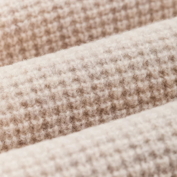 WOMEN'S WAFFLE KNIT MERINO SWEATER OYSTER HEATHER