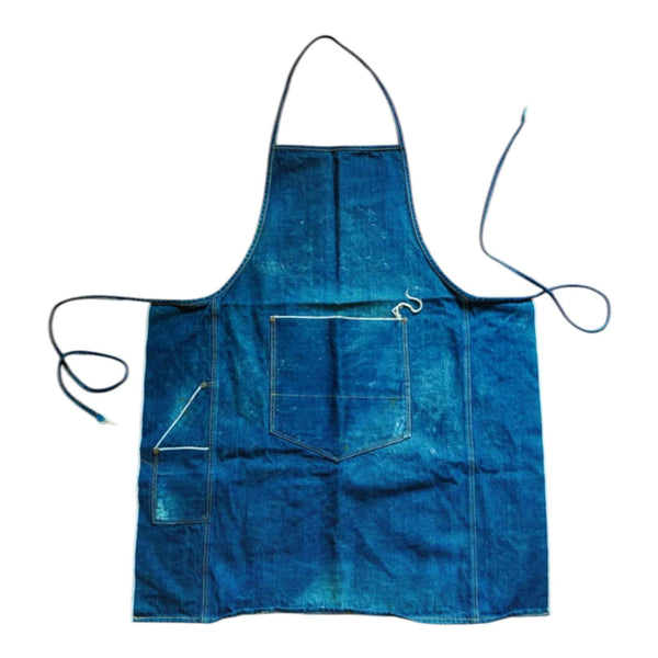 VINTAGE BLUE DENIM APRON – RUSTIC KITCHEN STYLE