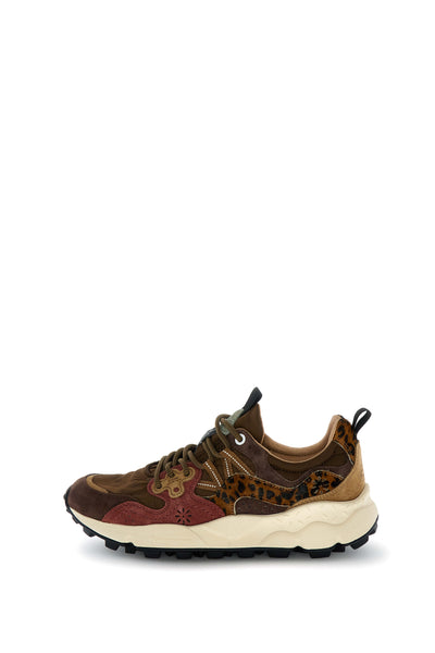 YAMANO 3 UNI SUEDE/PONY HAIR/NYLON BROWN-BORDEAUX