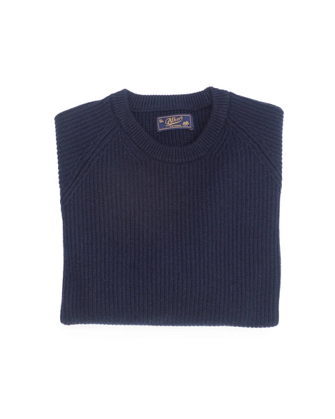 The Bleeker Crewneck in Navy Cashmere