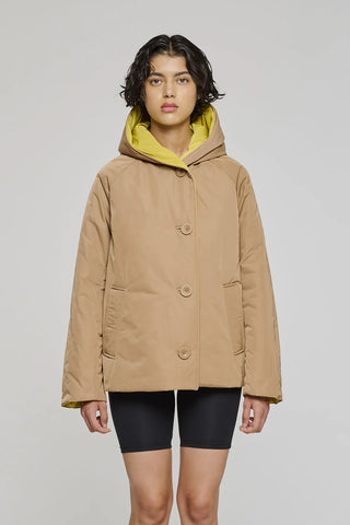 GIACCA IN NYLON REVERSIBILE VERDE MILITARE/CAMMELLO