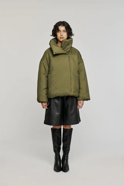 GIACCA IN NYLON VERDE MILITARE