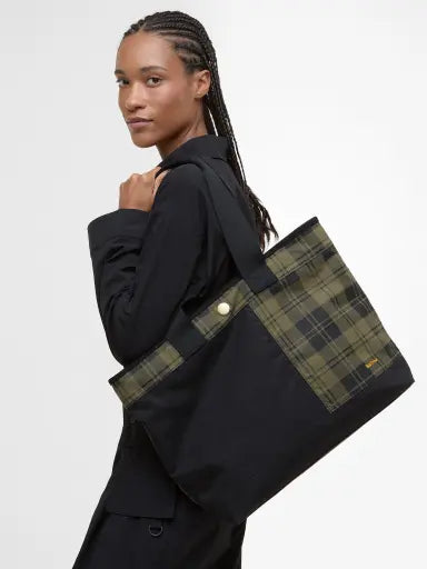 MYA TOTE BAG PATCHWORK BLACK/OLIVE