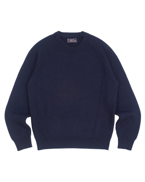 The Bleeker Crewneck in Navy Cashmere