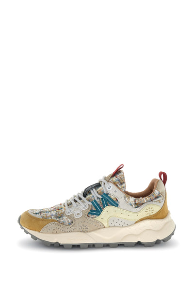 YAMANO 3 WOMAN SUEDE/WOOLEN KNITTING CAMEL-BEIGE-PANNA
