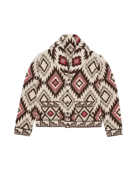 Walter Cardigan In Lana Motivo Navajo