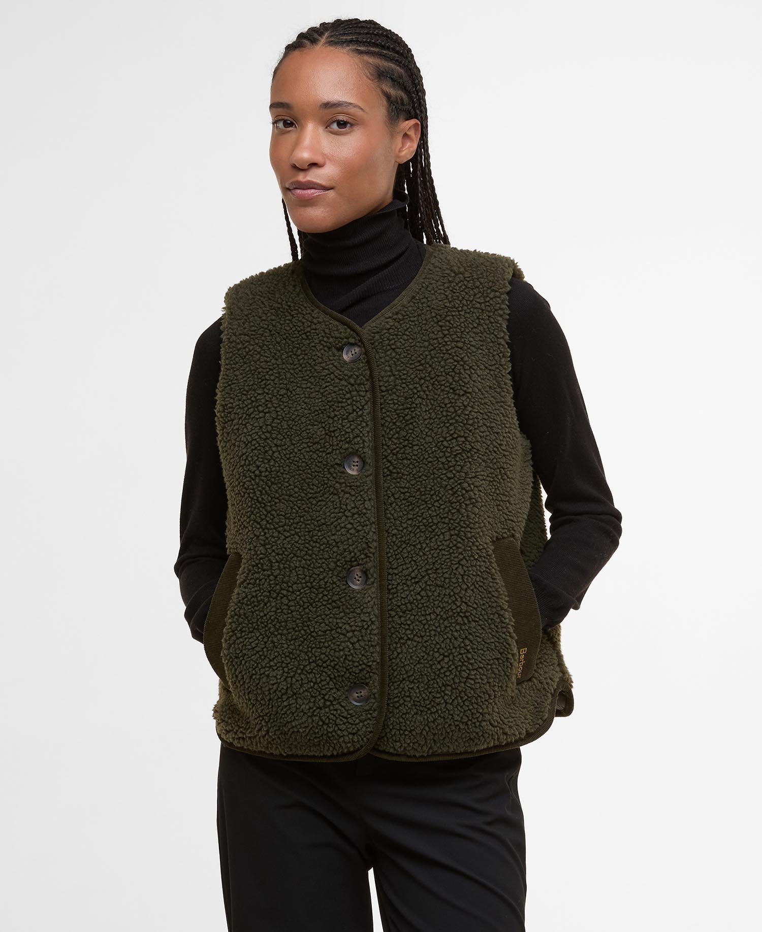 GILET IN PILE LUCIANA OLIVE