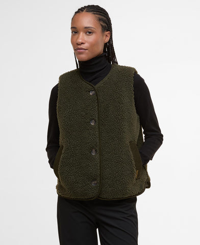 GILET IN PILE LUCIANA OLIVE
