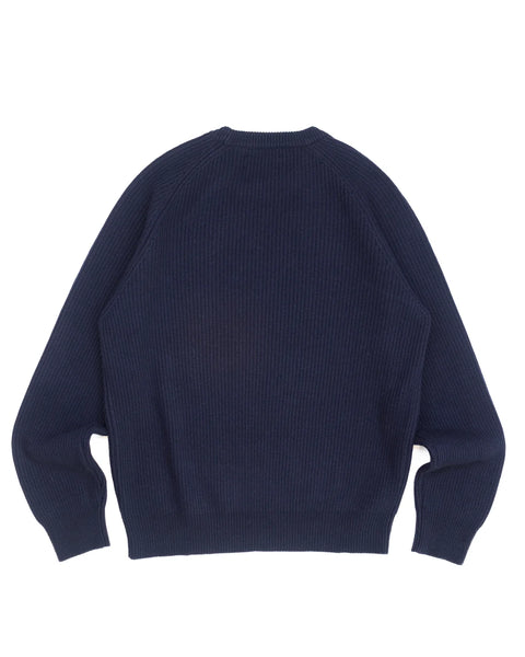 The Bleeker Crewneck in Navy Cashmere