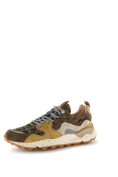YAMANO 3 UNI SUEDE/WOOLEN KNITTING BROWN-COGNAC-BEIGE