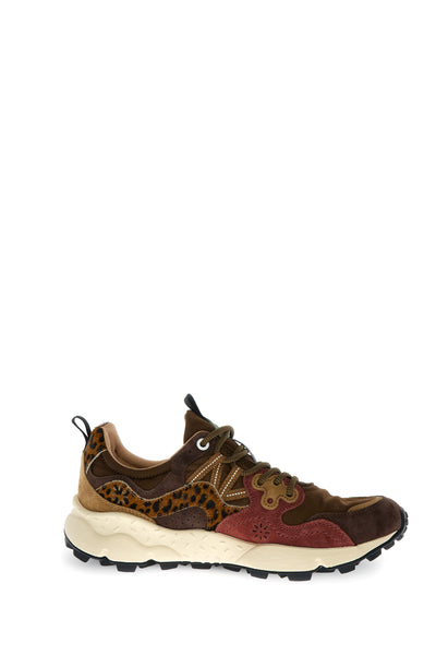 YAMANO 3 UNI SUEDE/PONY HAIR/NYLON BROWN-BORDEAUX