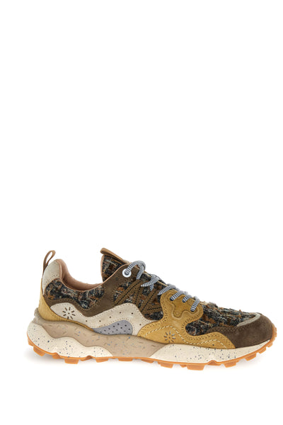 YAMANO 3 UNI SUEDE/WOOLEN KNITTING BROWN-COGNAC-BEIGE