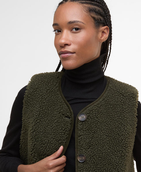 GILET IN PILE LUCIANA OLIVE