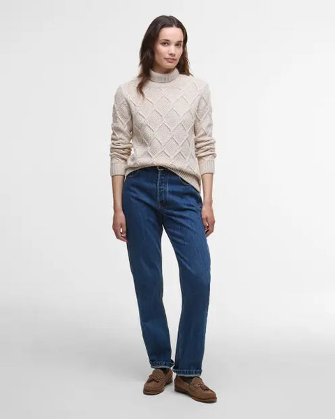 MAGLIONE DOLCEVITA BURNE CON MOTIVO A ROMBI OATMEAL