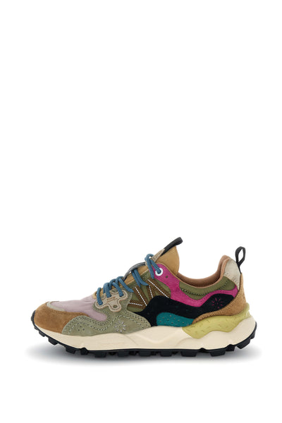 YAMANO 3 WOMAN SUEDE/NYLON/KNITTED FABRIC LEO LIGHT MUSTARD-GREY-CIPRIA
