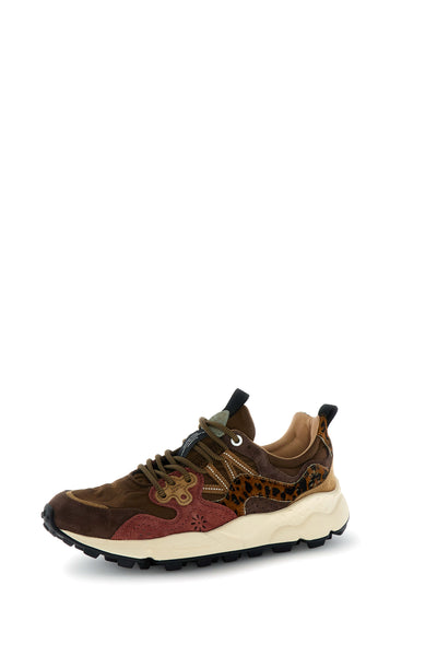 YAMANO 3 UNI SUEDE/PONY HAIR/NYLON BROWN-BORDEAUX