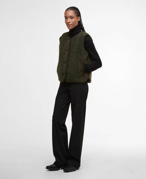 GILET IN PILE LUCIANA OLIVE