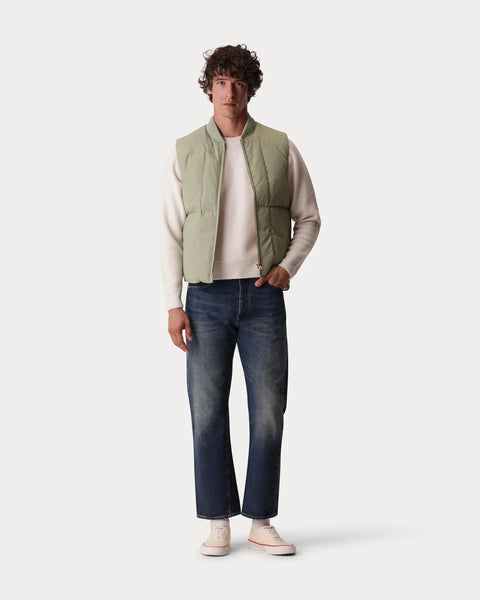 Rocket Gilet Sage Green Smanicato in Nylon