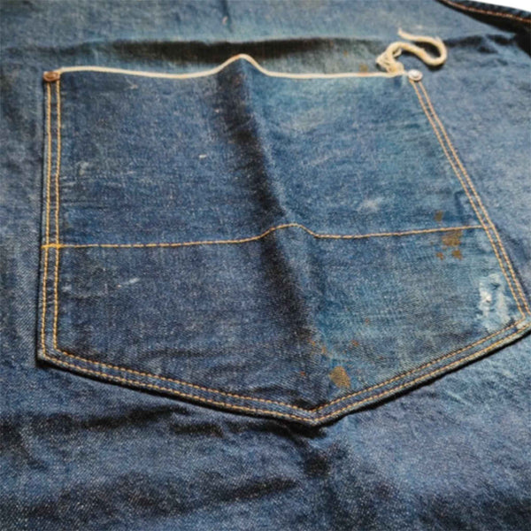 VINTAGE BLUE DENIM APRON – RUSTIC KITCHEN STYLE