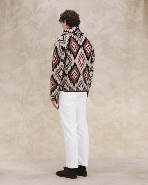 Walter Cardigan In Lana Motivo Navajo