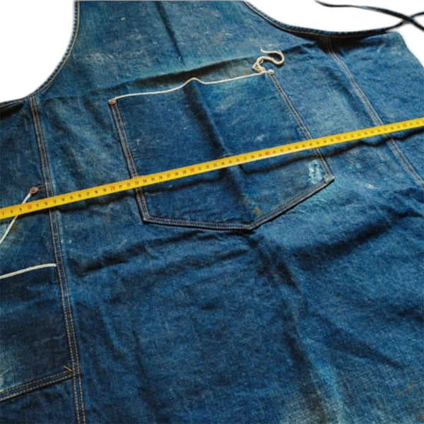 VINTAGE BLUE DENIM APRON – RUSTIC KITCHEN STYLE