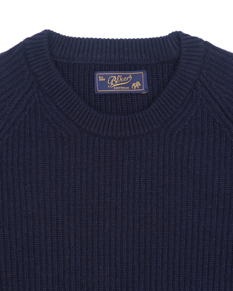 The Bleeker Crewneck in Navy Cashmere