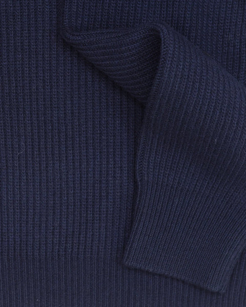 The Bleeker Crewneck in Navy Cashmere