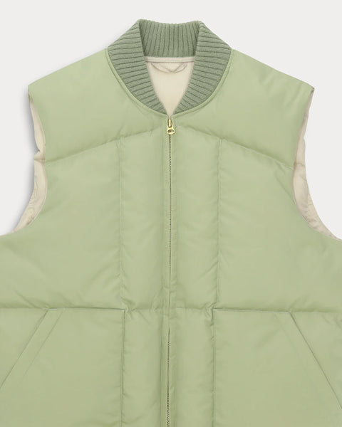 Rocket Gilet Sage Green Smanicato in Nylon