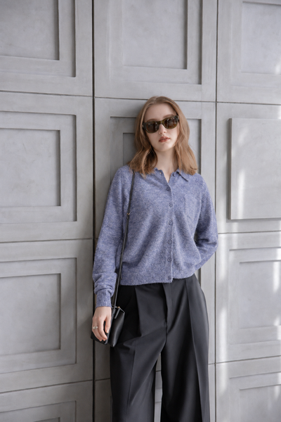 Gilet/polo in alpaca leggero