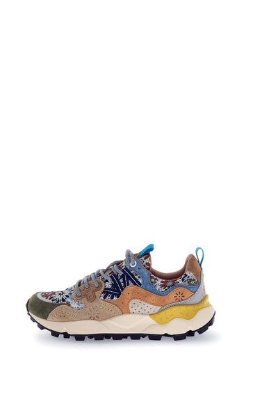 YAMANO 3 WOMAN JAQUARD FLOWERS GREY-TAUPE-CREAM