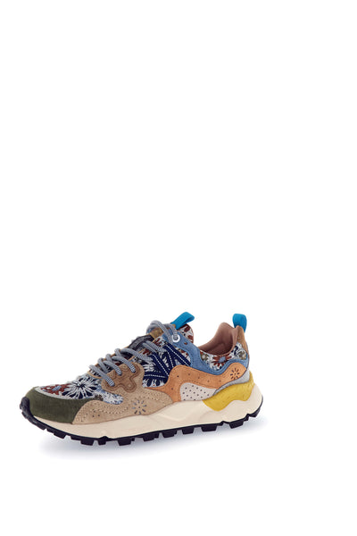 YAMANO 3 WOMAN JAQUARD FLOWERS GREY-TAUPE-CREAM