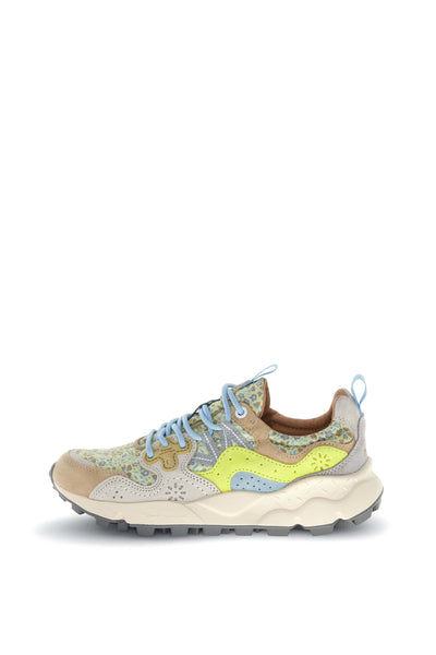 YAMANO 3 WOMAN SUEDE NYLON CREAM-WHITE-YELLOW FLUO