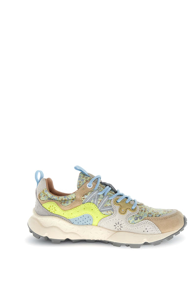 YAMANO 3 WOMAN SUEDE NYLON CREAM-WHITE-YELLOW FLUO