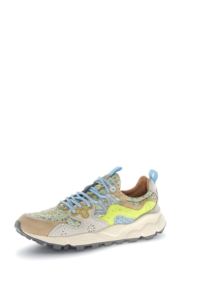 YAMANO 3 WOMAN SUEDE NYLON CREAM-WHITE-YELLOW FLUO