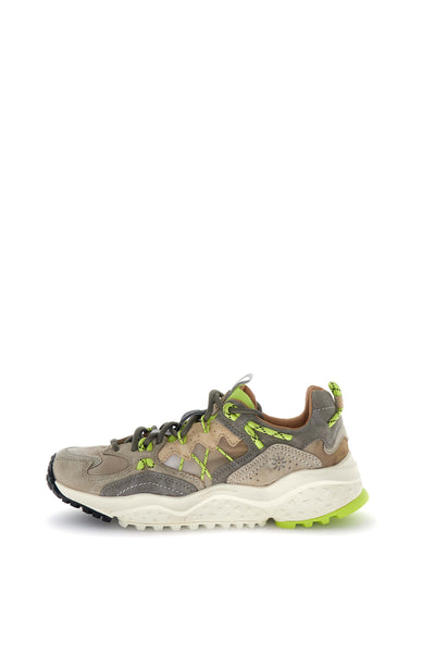 YAMABUSHI UNI SUEDE/NYLON TAUPE-LIME