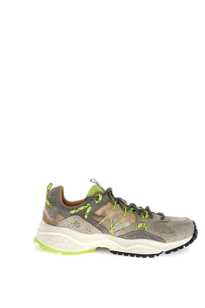 YAMABUSHI UNI SUEDE/NYLON TAUPE-LIME