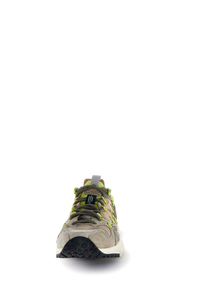 YAMABUSHI UNI SUEDE/NYLON TAUPE-LIME