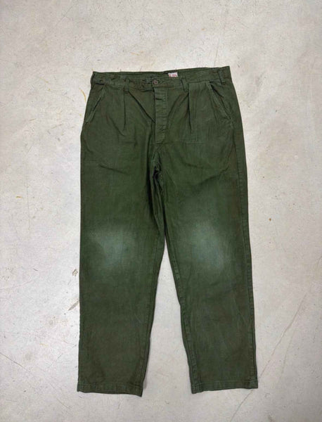 VINTAGE SWEDISH ARMY WORK PANTS W36