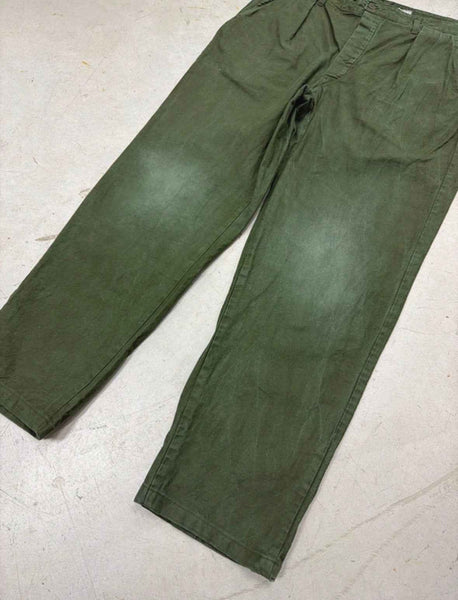 VINTAGE SWEDISH ARMY WORK PANTS W36