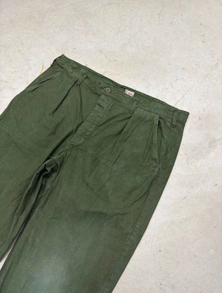 VINTAGE SWEDISH ARMY WORK PANTS W36