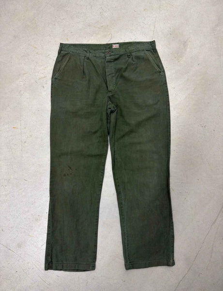 VINTAGE SWEDISH ARMY WORK PANTS W36