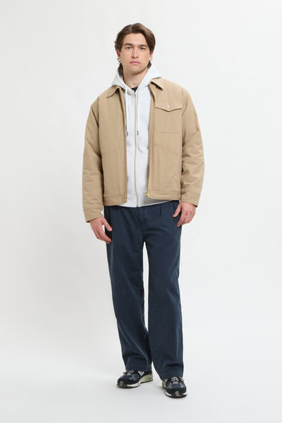 UNIVERSALL OVERALL COTTON LINER ZIP JACKET BEIGE