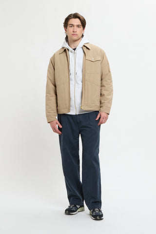 UNIVERSALL OVERALL COTTON LINER ZIP JACKET BEIGE