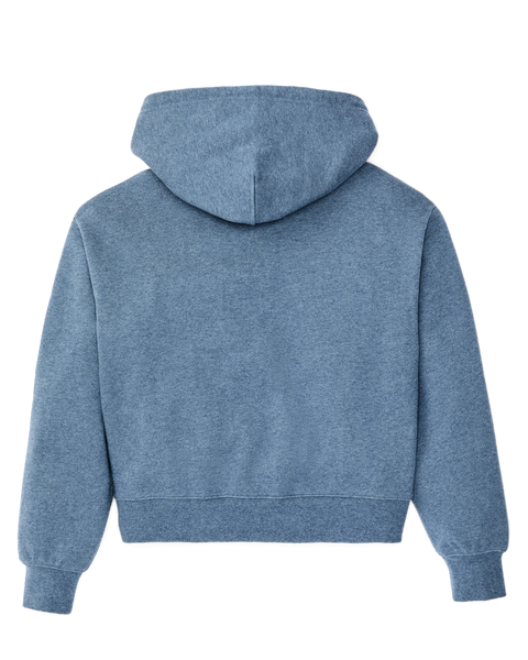 WOMEN'S FRENCH TERRY HALF-ZIP HOODIE LIGHT BLUE