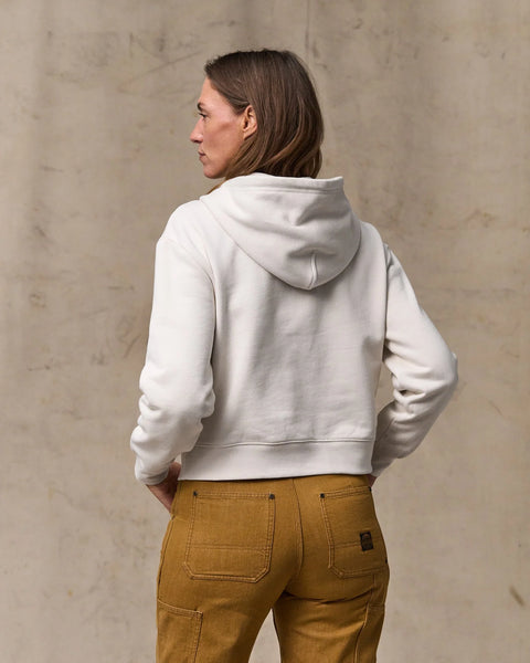 WOMEN'S FRENCH TERRY HALF-ZIP HOODIE IVORY