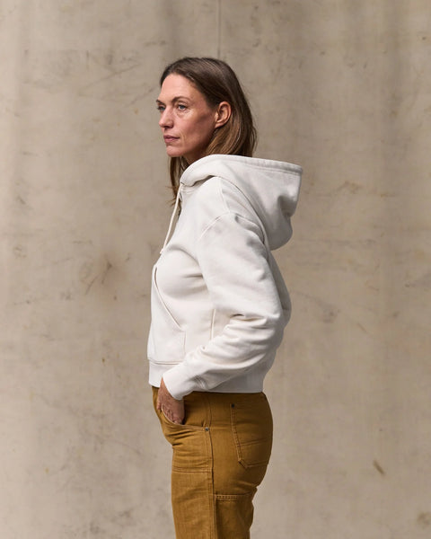 WOMEN'S FRENCH TERRY HALF-ZIP HOODIE IVORY