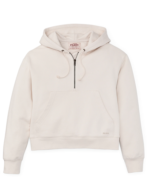 WOMEN'S FRENCH TERRY HALF-ZIP HOODIE IVORY