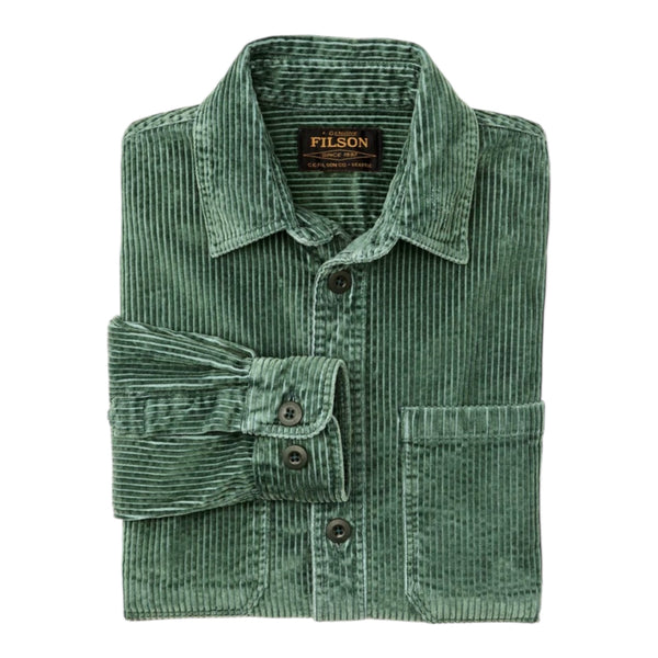 CAMICIA IN VELLUTO 6-WALE SEABED GREEN