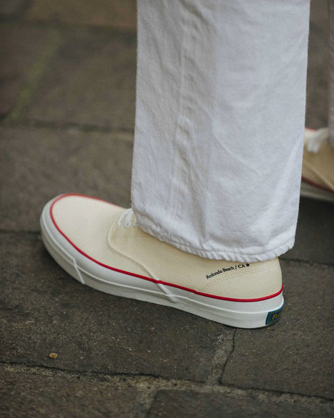 REDONDO CANVAS WHITE LINE RED